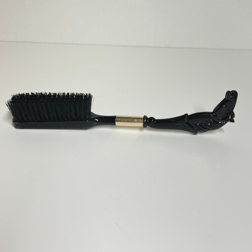 Vintage Equestrian Western Horse Head Lint Brush Black Plastic‎
